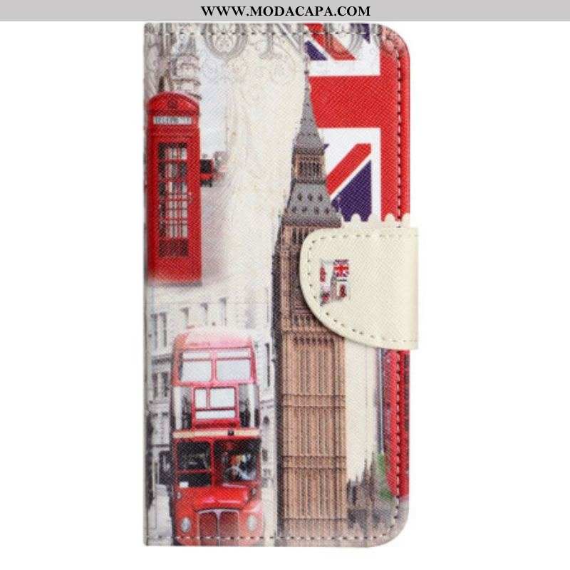 Capa Folio Para OnePlus 10T 5G Vida Em Londres
