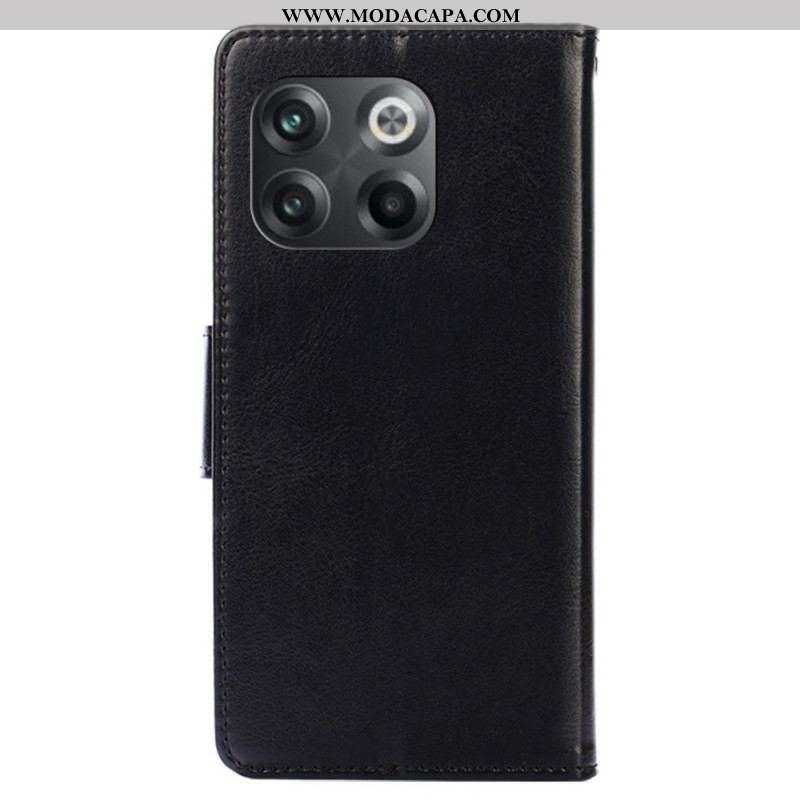 Capa De Couro Para OnePlus 10T 5G Elegância Vintage