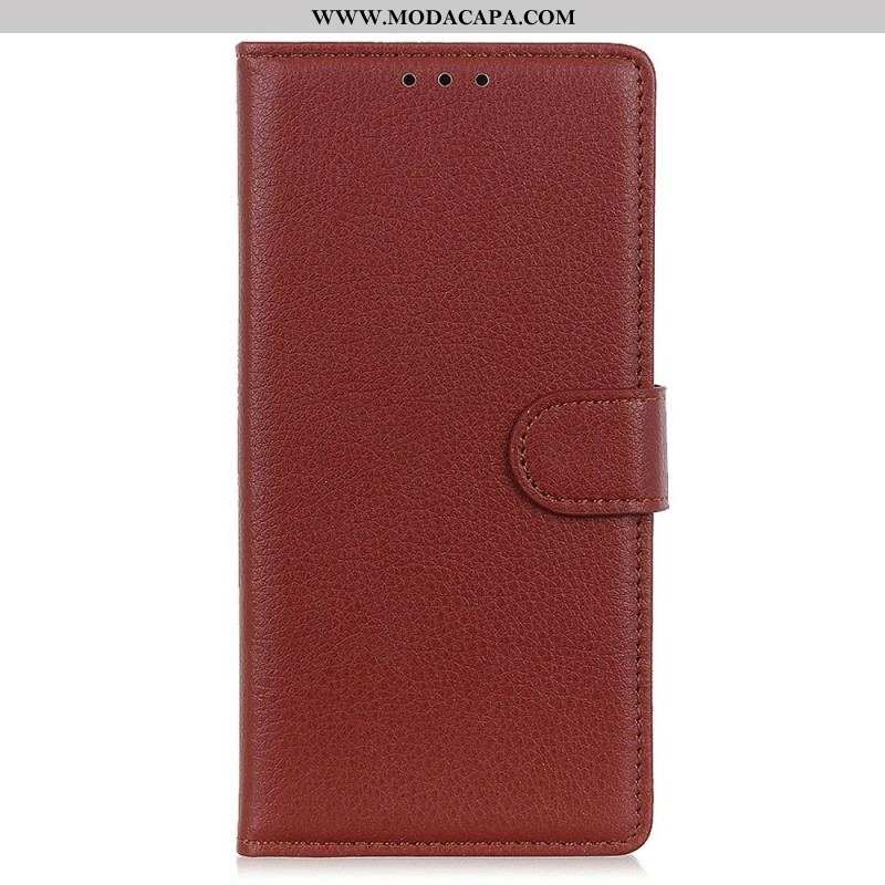 Capa Flip Para OnePlus 10T 5G Couro Falso Tradicional