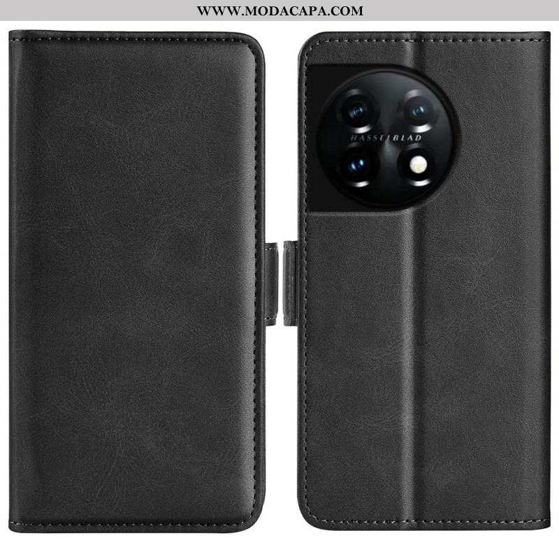 Capa Flip Para OnePlus 11 5G De Couro Aba Dupla