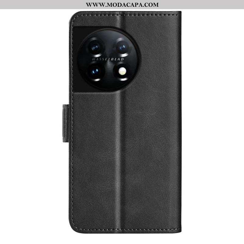 Capa Flip Para OnePlus 11 5G De Couro Aba Dupla