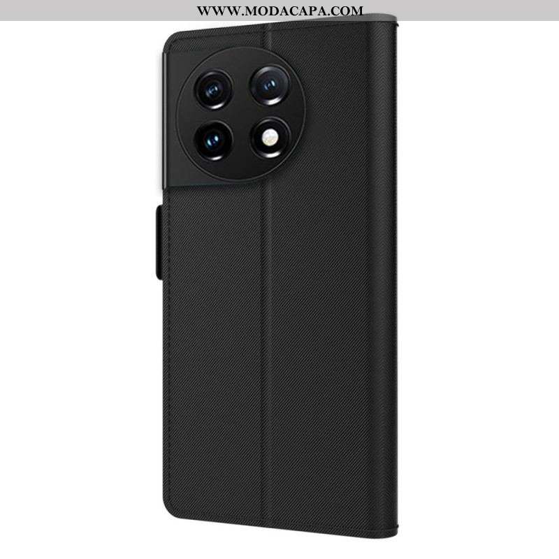 Capa De Couro Para OnePlus 11 5G Espelho Removível E Porta-cartões