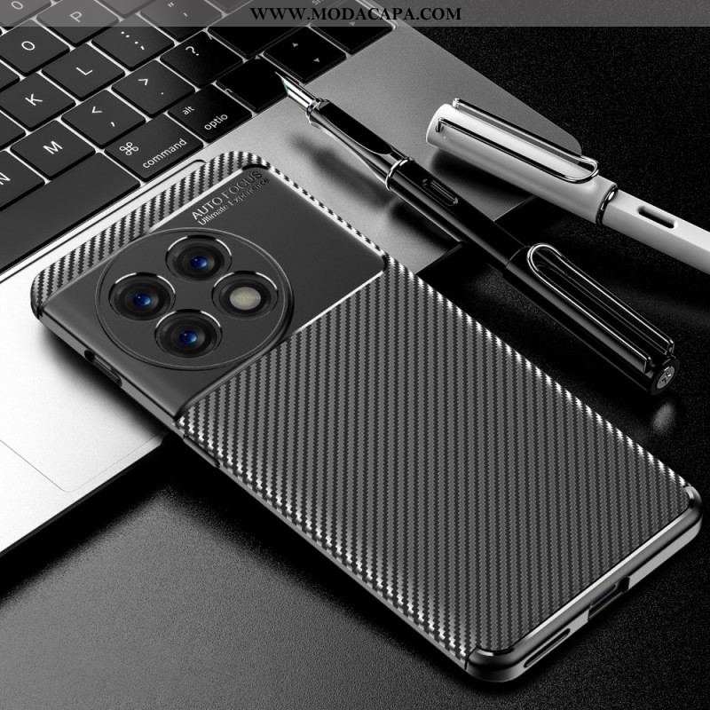 Capa Para OnePlus 11 5G Fibra De Carbono Flexível