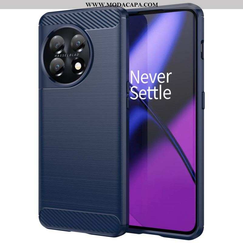 Capa De Celular Para OnePlus 11 5G Fibra De Carbono Escovada