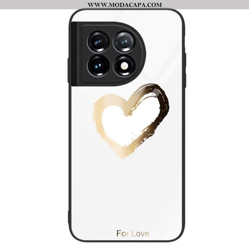 Capa Para OnePlus 11 5G Coração De Vidro Temperado