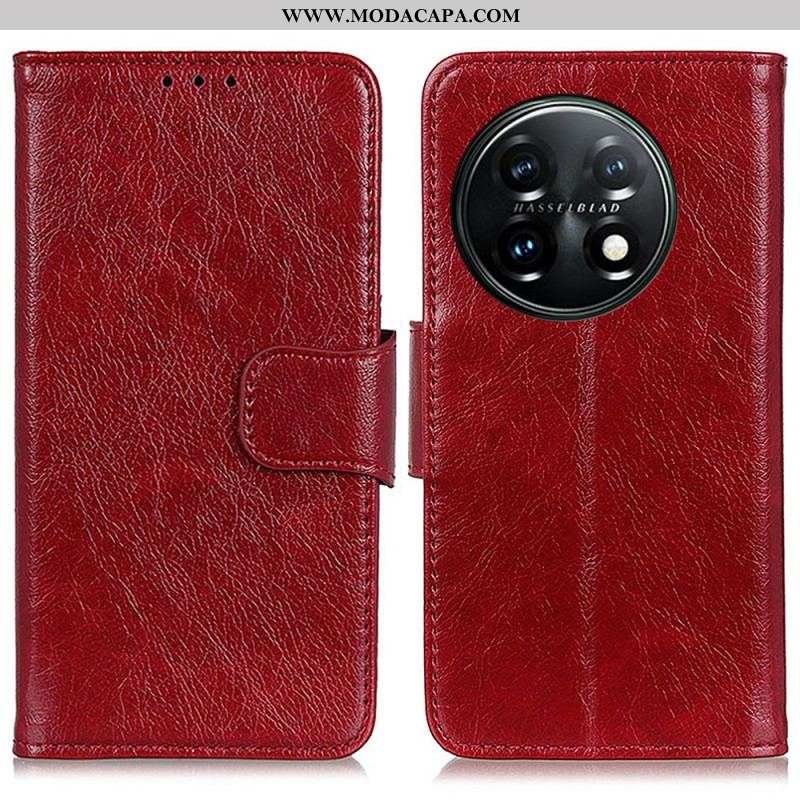 Capa De Couro Para OnePlus 11 5G Couro Napa Rachado