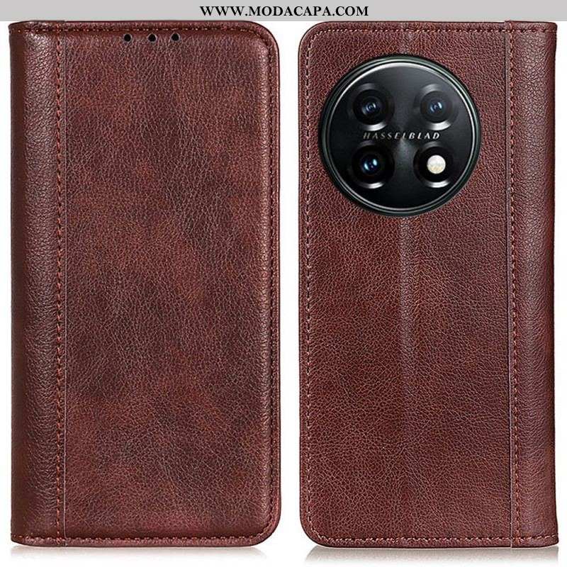 Capa De Celular Para OnePlus 11 5G Flip Elegante Couro Rachado