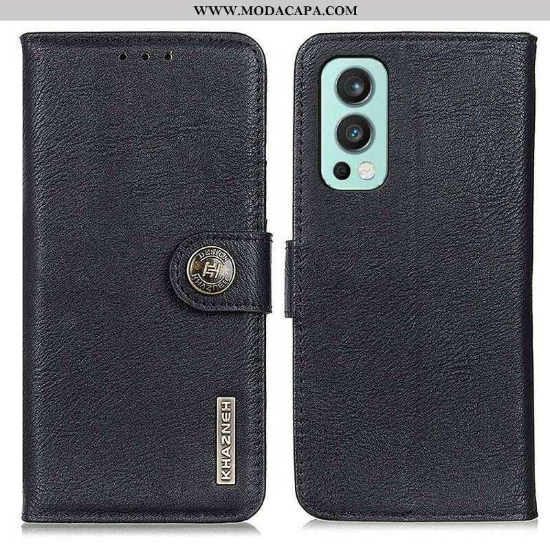 Capa Flip Para OnePlus Nord 2 5G Imitação De Couro Khazneh