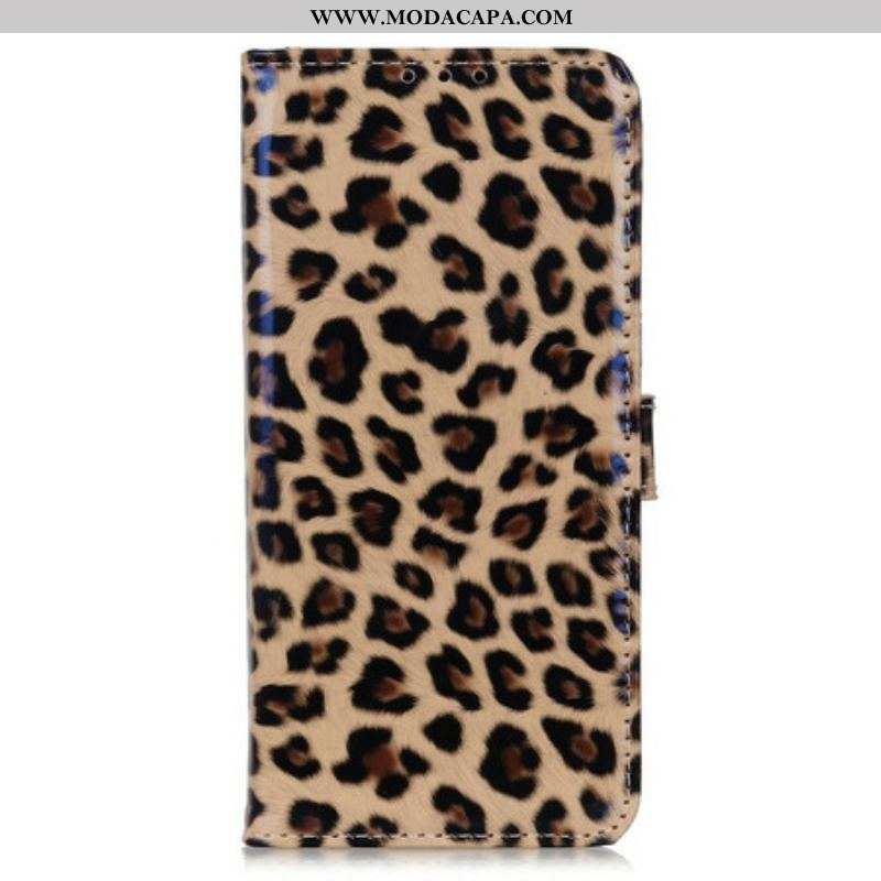 Capa Folio Para OnePlus Nord 2 5G Leopardo Simples