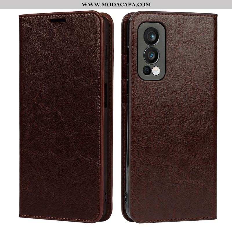 Capa De Celular Para OnePlus Nord 2 5G Flip Couro Legitimo