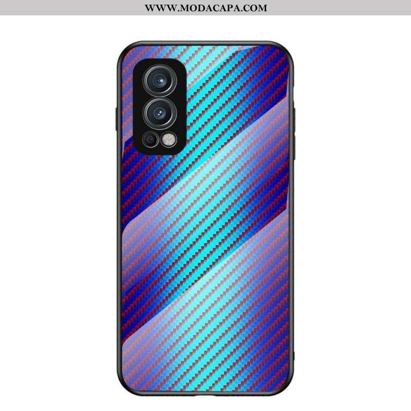 Capa Para OnePlus Nord 2 5G Vidro Temperado De Fibra De Carbono