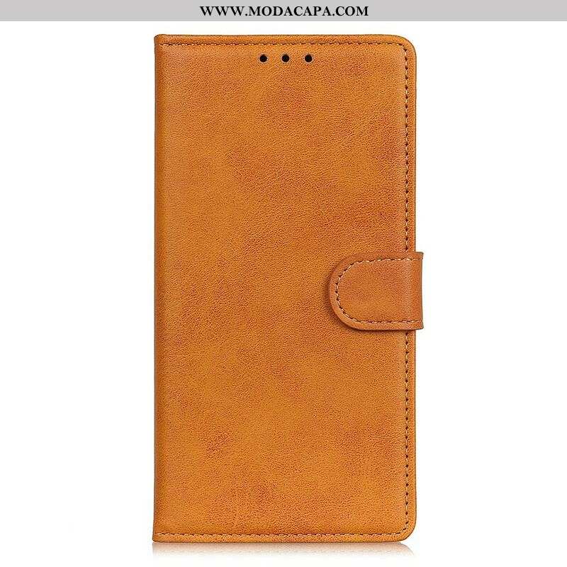 Capa Flip Para OnePlus Nord 2 5G Efeito De Couro Retrô Fosco