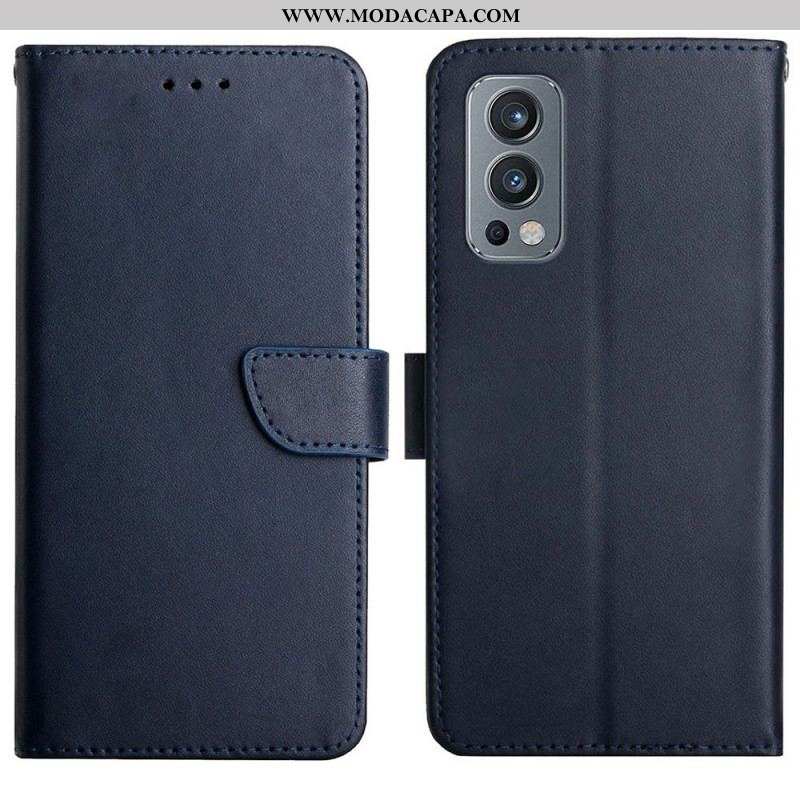 Capa Flip Para OnePlus Nord 2 5G Couro Napa Genuíno