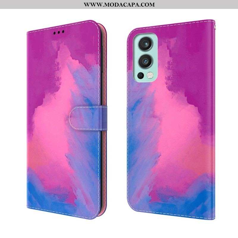 Capa Flip Para OnePlus Nord 2 5G Aquarela