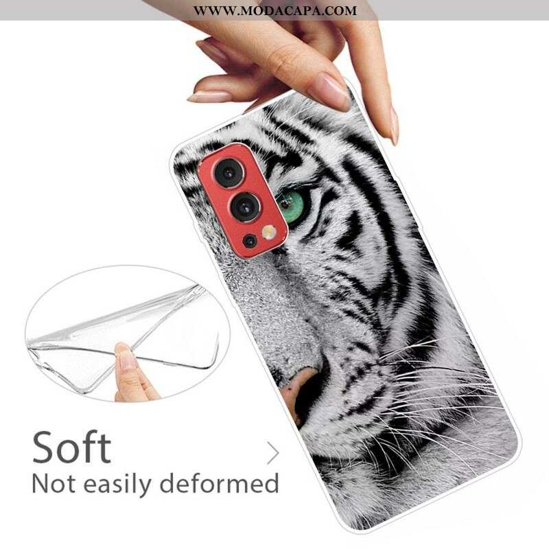 Capa Para OnePlus Nord 2 5G Cara De Tigre