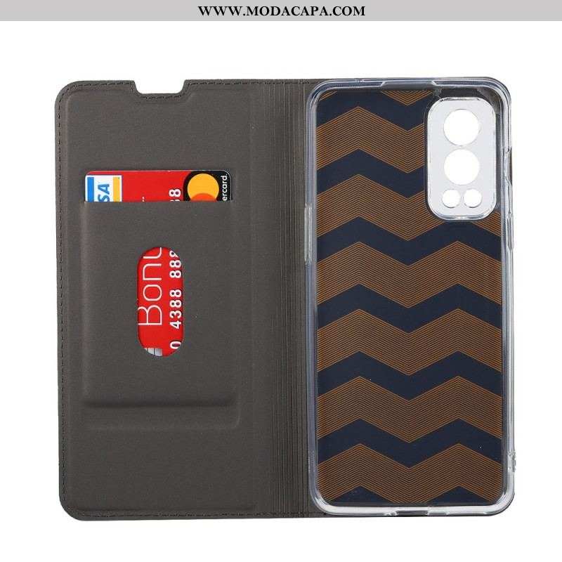 Capa De Celular Para OnePlus Nord 2 5G Flip Fecho Magnético