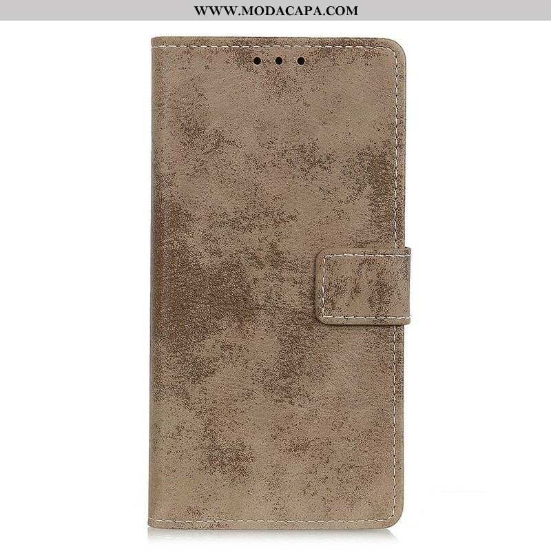 Capa Flip Para OnePlus Nord 2 5G Couro Falso Vintage