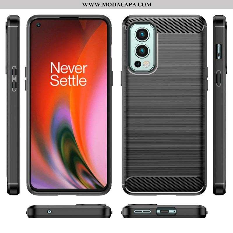 Capa Para OnePlus Nord 2 5G Fibra De Carbono Escovada