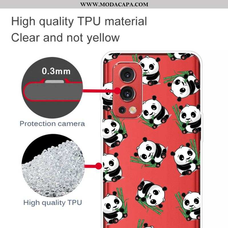 Capa Para OnePlus Nord 2 5G Pequenos Pandas