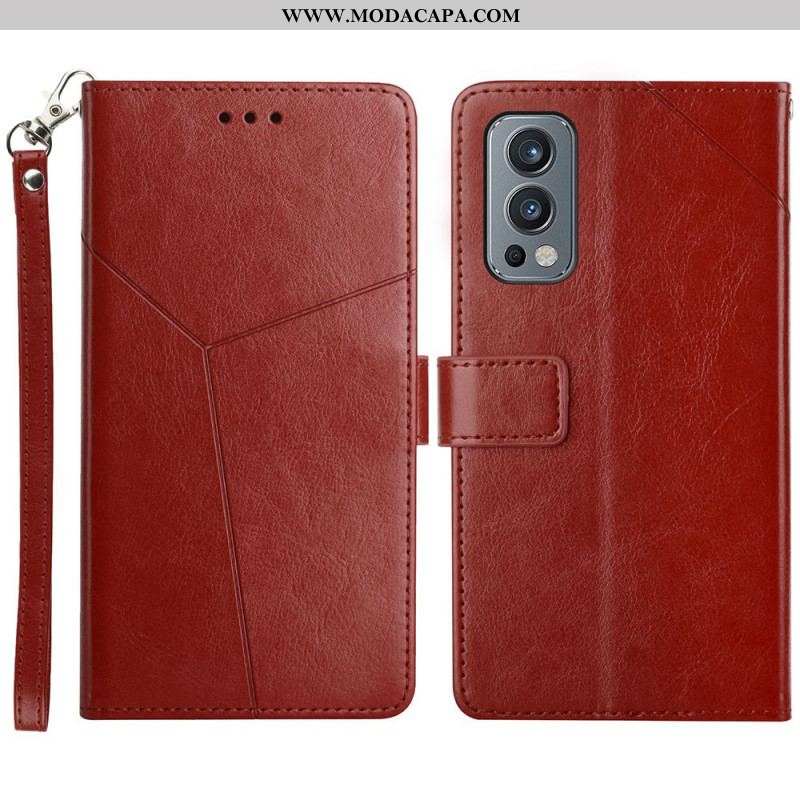 Capa Flip Para OnePlus Nord 2 5G Estilo Couro Geo Y Design