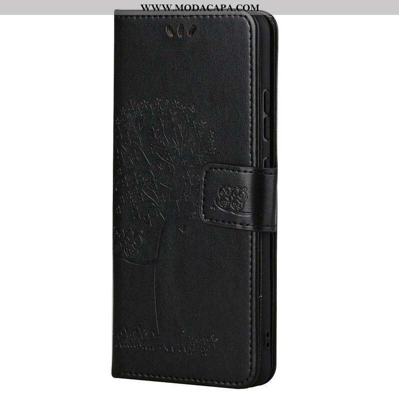 Capa De Couro Para OnePlus Nord 2 5G De Cordão Tanga E Corujas