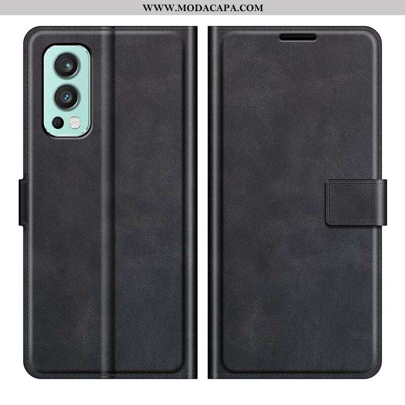 Capa Flip Para OnePlus Nord 2 5G Efeito De Couro Extremo Fino