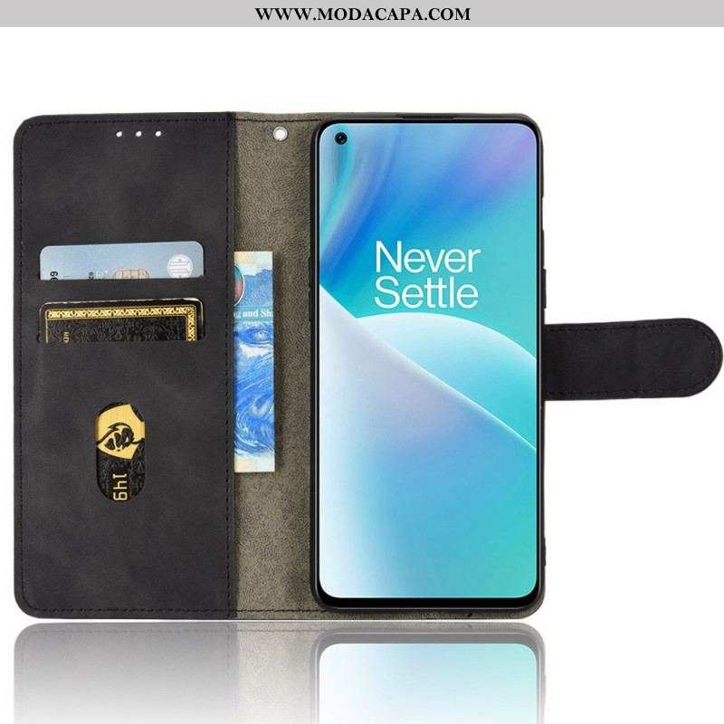 Capa Flip Para OnePlus Nord 2T 5G De Cordão Imitação De Couro Com Alça