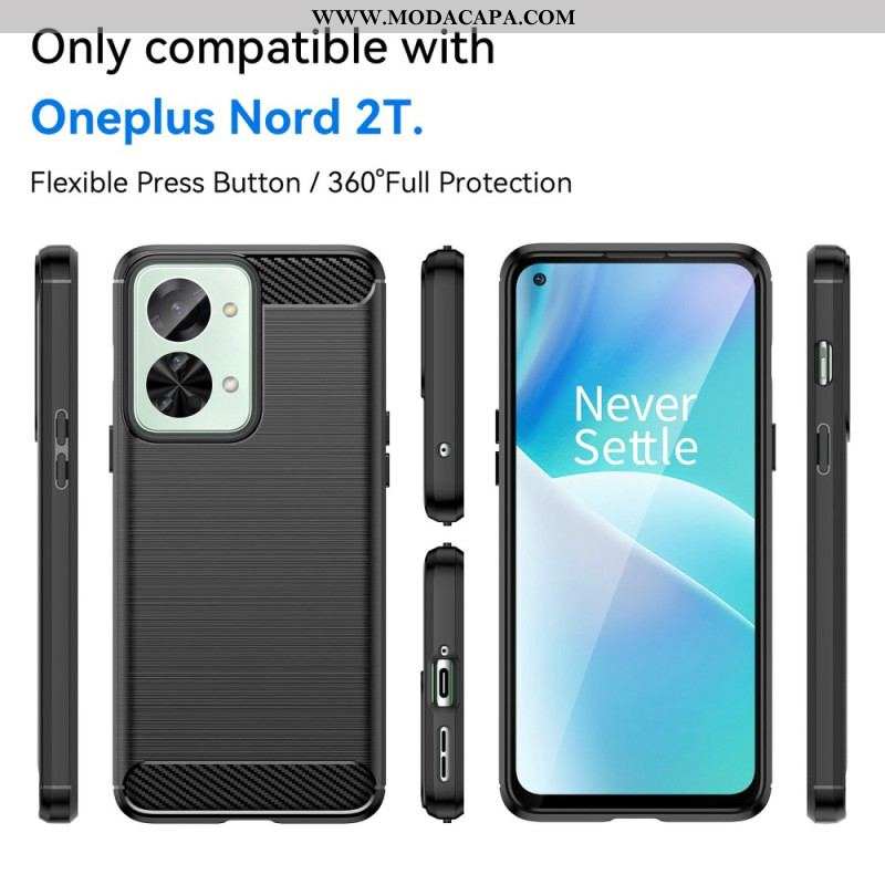 Capa Para OnePlus Nord 2T 5G Baixo Carbono Escovado