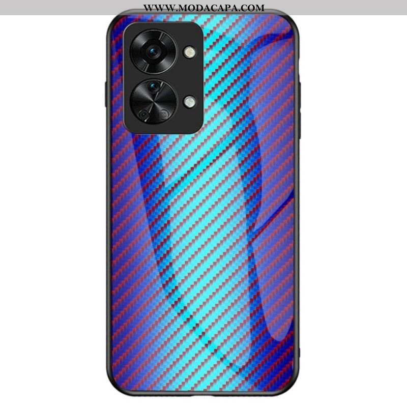 Capa Para OnePlus Nord 2T 5G Vidro Temperado De Fibra De Carbono