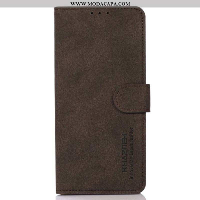 Capa Folio Para OnePlus Nord 2T 5G Couro Sintético Vintage Khazneh