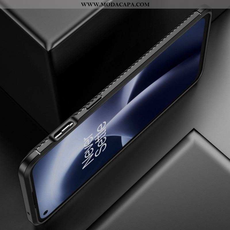 Capa Para OnePlus Nord 2T 5G Fibra De Carbono Flexível