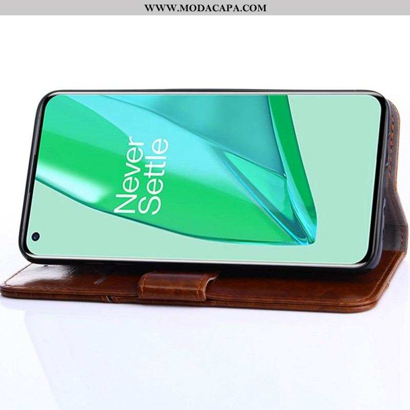 Capa Flip Para OnePlus Nord 2T 5G Costuras Expostas