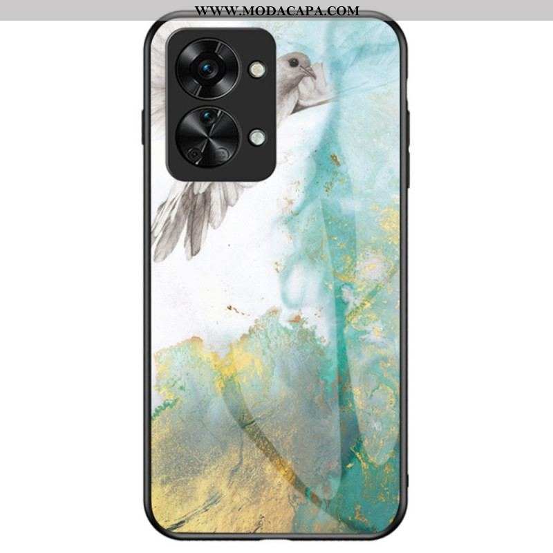 Capa Para OnePlus Nord 2T 5G Vidro Temperado De Mármore