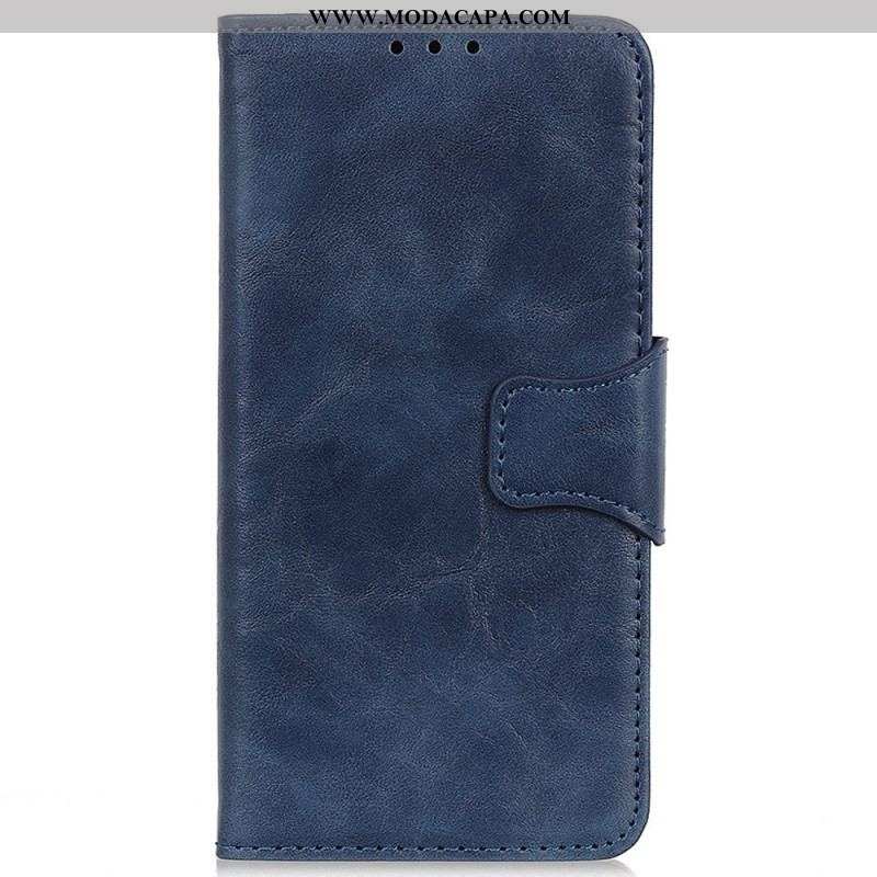 Capa Flip Para OnePlus Nord 2T 5G Couro Rachado Vintage