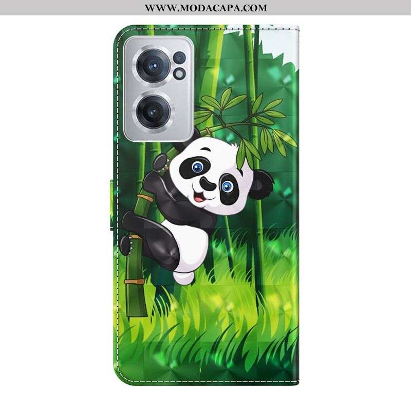 Capa Flip Para OnePlus Nord CE 2 5G Panda Comic