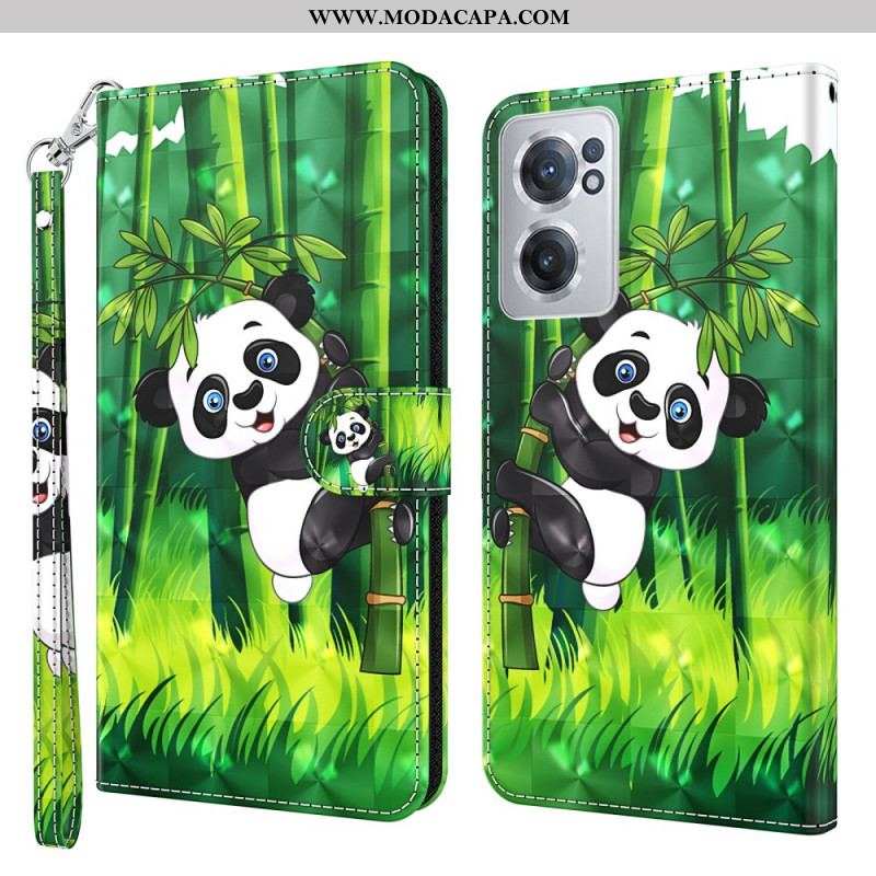 Capa Flip Para OnePlus Nord CE 2 5G Panda Comic