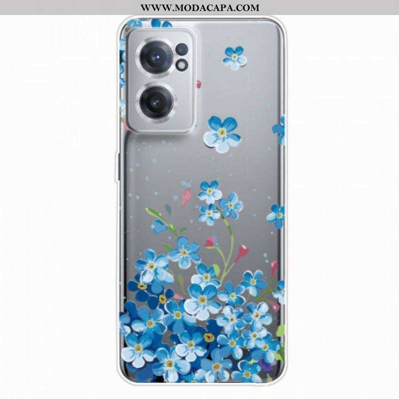 Capa Para OnePlus Nord CE 2 5G Flores Azuis
