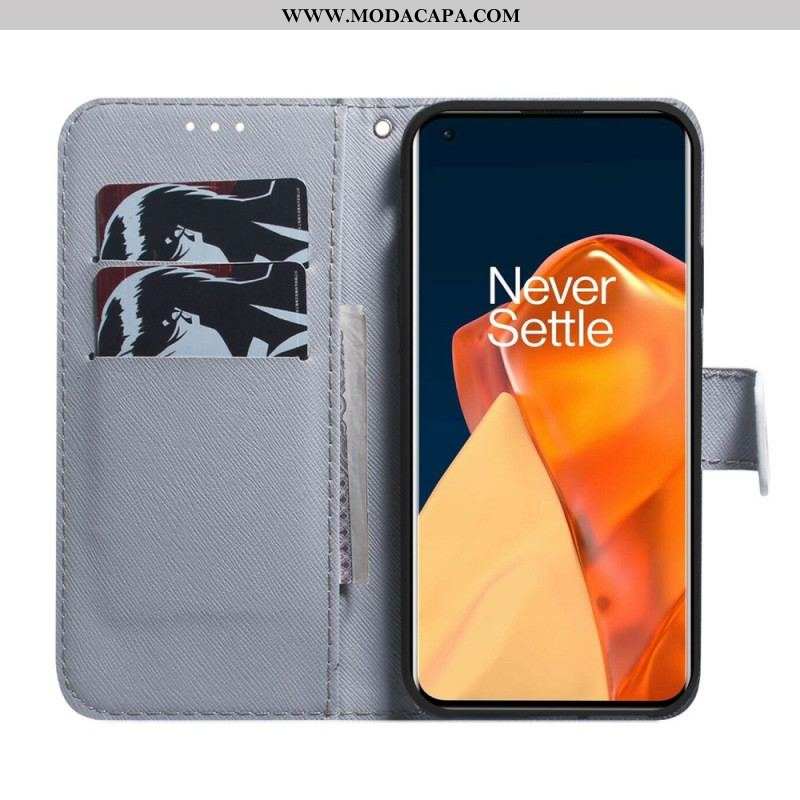 Capa Flip Para OnePlus Nord CE 2 5G Pintura De Lobo