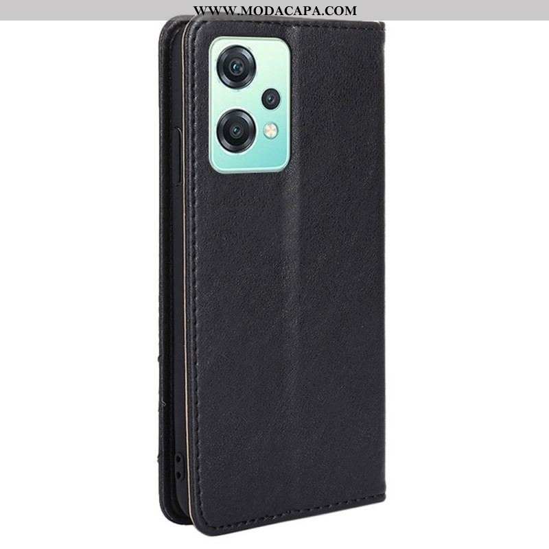 Capa De Celular Para OnePlus Nord CE 2 Lite 5G Flip Rebite Decorativo De Couro Falso