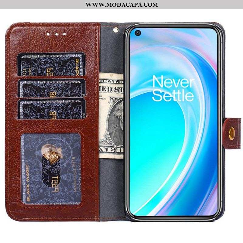 Capa Flip Para OnePlus Nord CE 2 Lite 5G Porta-moedas Frontal E Cordão