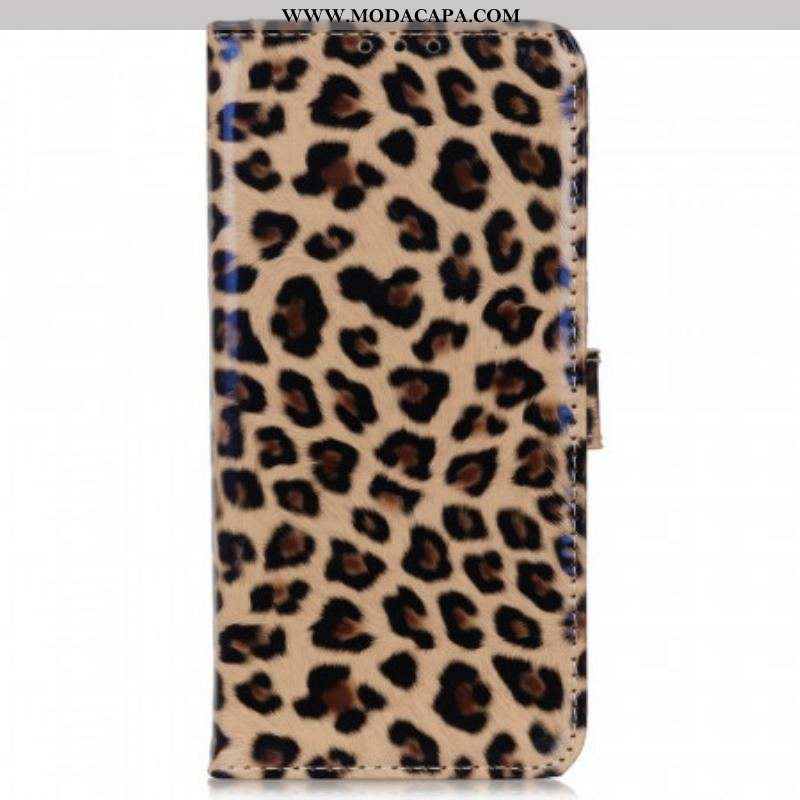 Capa Flip Para OnePlus Nord CE 2 Lite 5G Efeito Pele De Leopardo