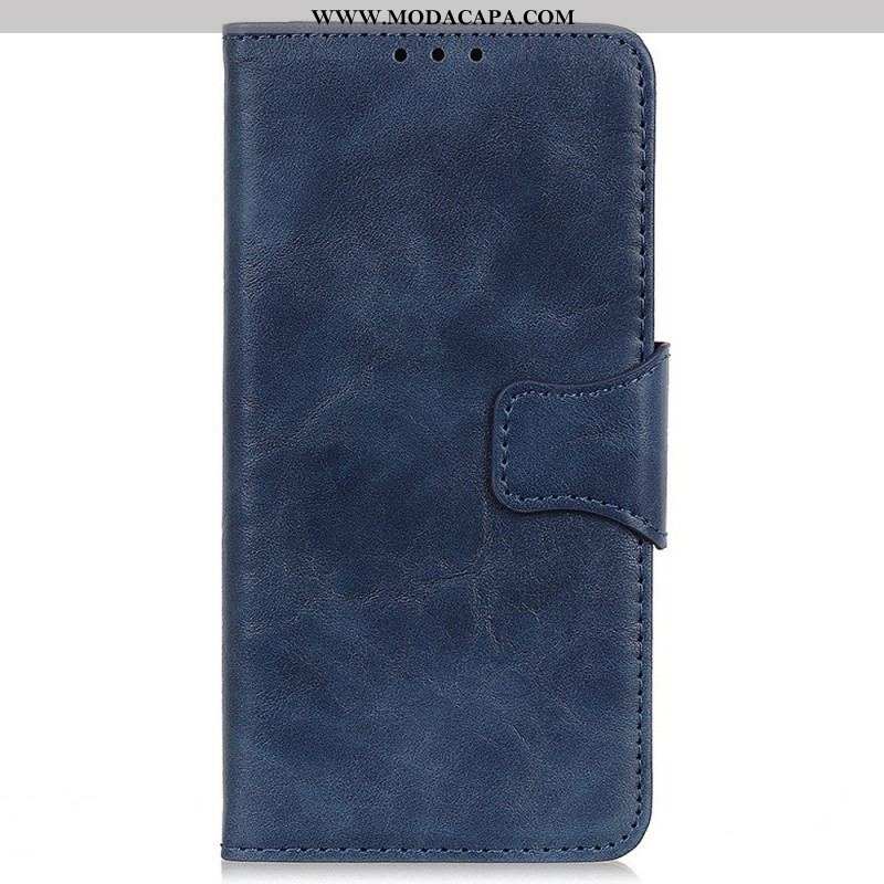 Capa Folio Para OnePlus Nord CE 2 Lite 5G Fecho Vintage De Couro Rachado