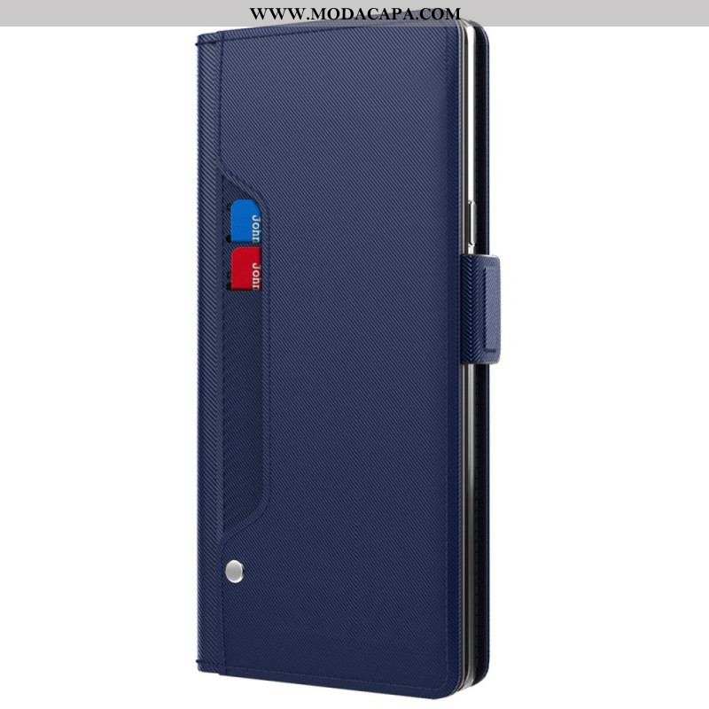 Capa Folio Para OnePlus Nord CE 3 Lite 5G Espelho Removível E Porta-cartões