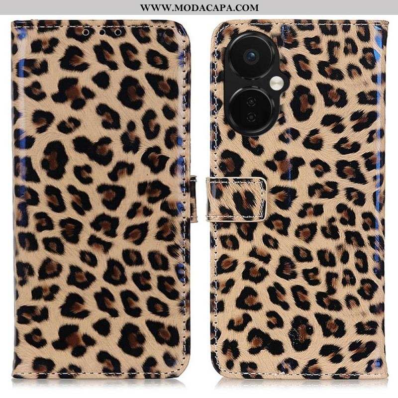 Capa Flip Para OnePlus Nord CE 3 Lite 5G Leopardo