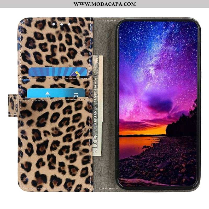 Capa Flip Para OnePlus Nord CE 3 Lite 5G Leopardo