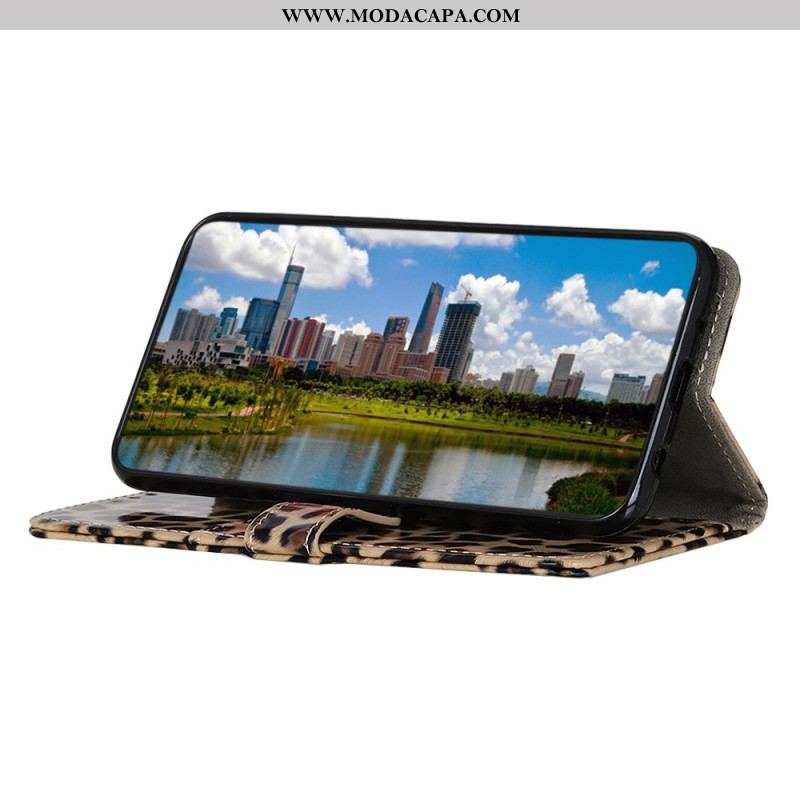 Capa Flip Para OnePlus Nord CE 3 Lite 5G Leopardo