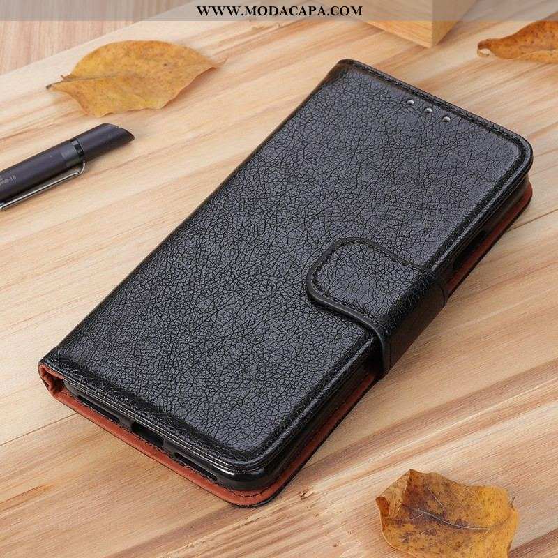 Capa Folio Para OnePlus Nord CE 3 Lite 5G Couro Nappa Dividido