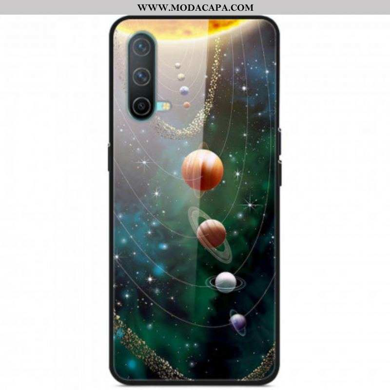 Capa Para OnePlus Nord CE 5G Vidro Temperado Do Planeta Do Sistema Solar