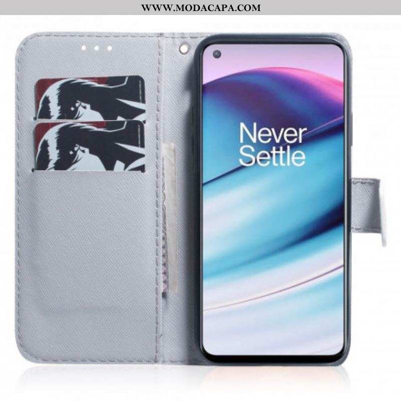 Capa Flip Para OnePlus Nord CE 5G Ramo De Árvore Florido