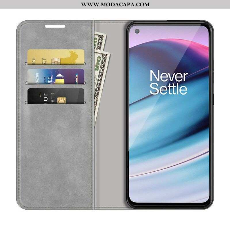 Capa De Celular Para OnePlus Nord CE 5G Flip Toque De Pele